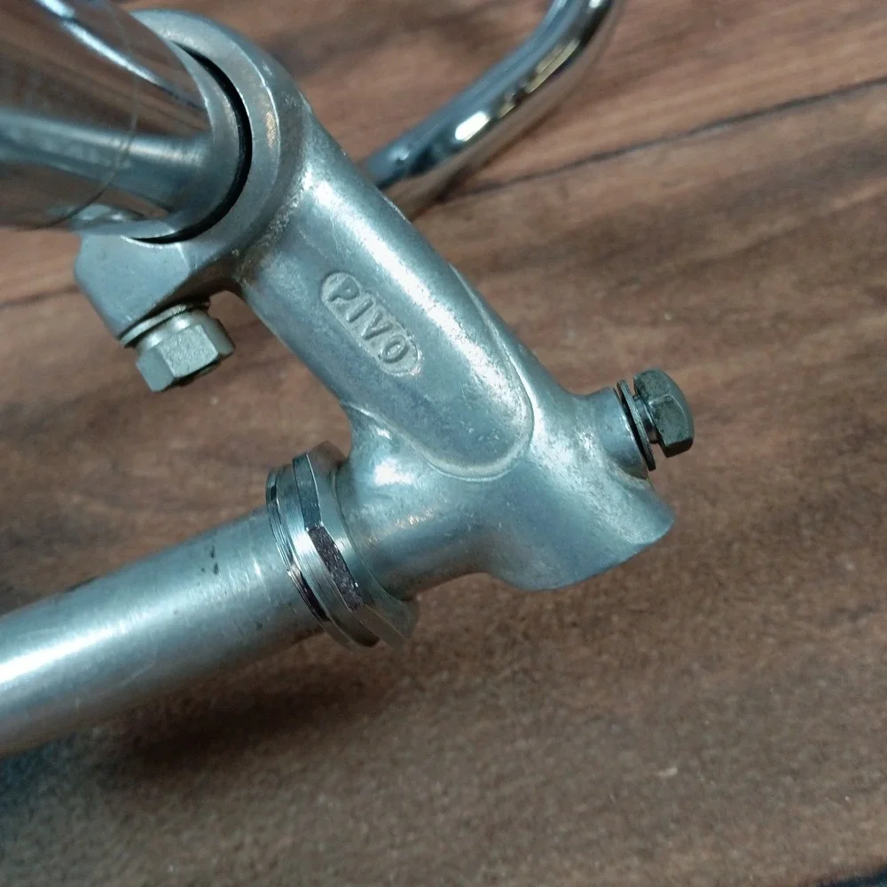 Vintage PIVO Bicycle Handlebars Silver Chrome Road Bike Racing Stems